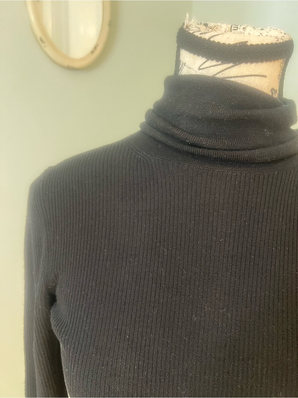 Theory Leenda Short-Sleeve Turtleneck in Regal Wool | Size P | Ribbed | Like New - Picture 5 of 13